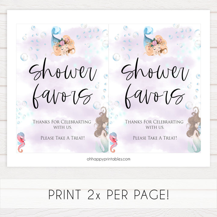 baby shower favors signs, Little mermaid baby decor, printable baby table signs, printable baby decor, baby little mermaid table signs, fun baby signs, baby little mermaid fun baby table signs