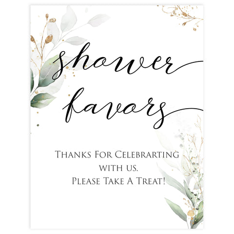 Gold green leaf baby signs, shower favors, baby shower favours,  printable baby shower decor, fun baby signs, top baby games to play, gold leaf baby shower decor, greenery baby shower ideas