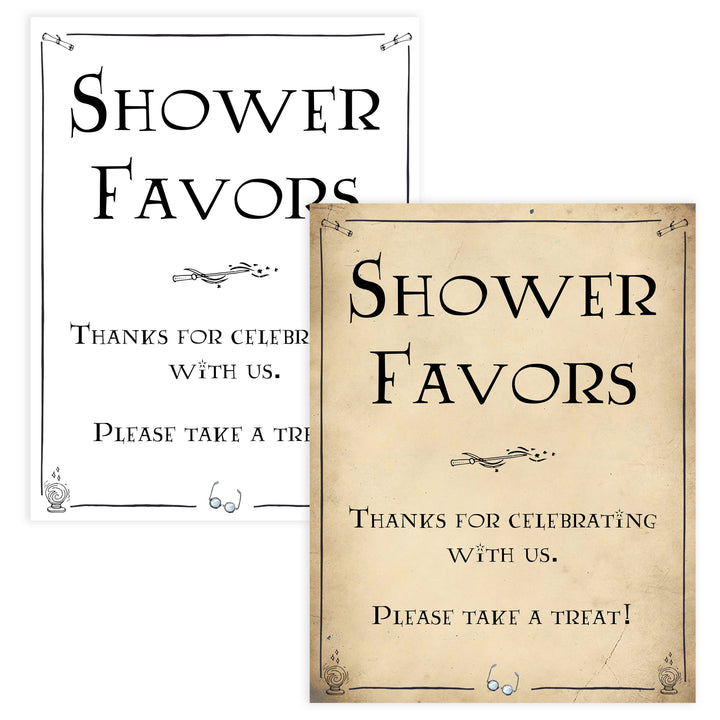 baby shower favors sign, Wizard baby shower signs, printable baby shower decor, Harry Potter baby decor, Harry Potter baby shower ideas, fun baby decor, fun baby signs