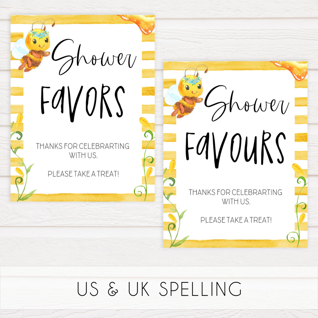 shower favors baby table signs, favors baby signs, Mommy to bee baby decor, printable baby table signs, printable baby decor, mommy bee table signs, fun baby signs, mummy bee fun baby table signs