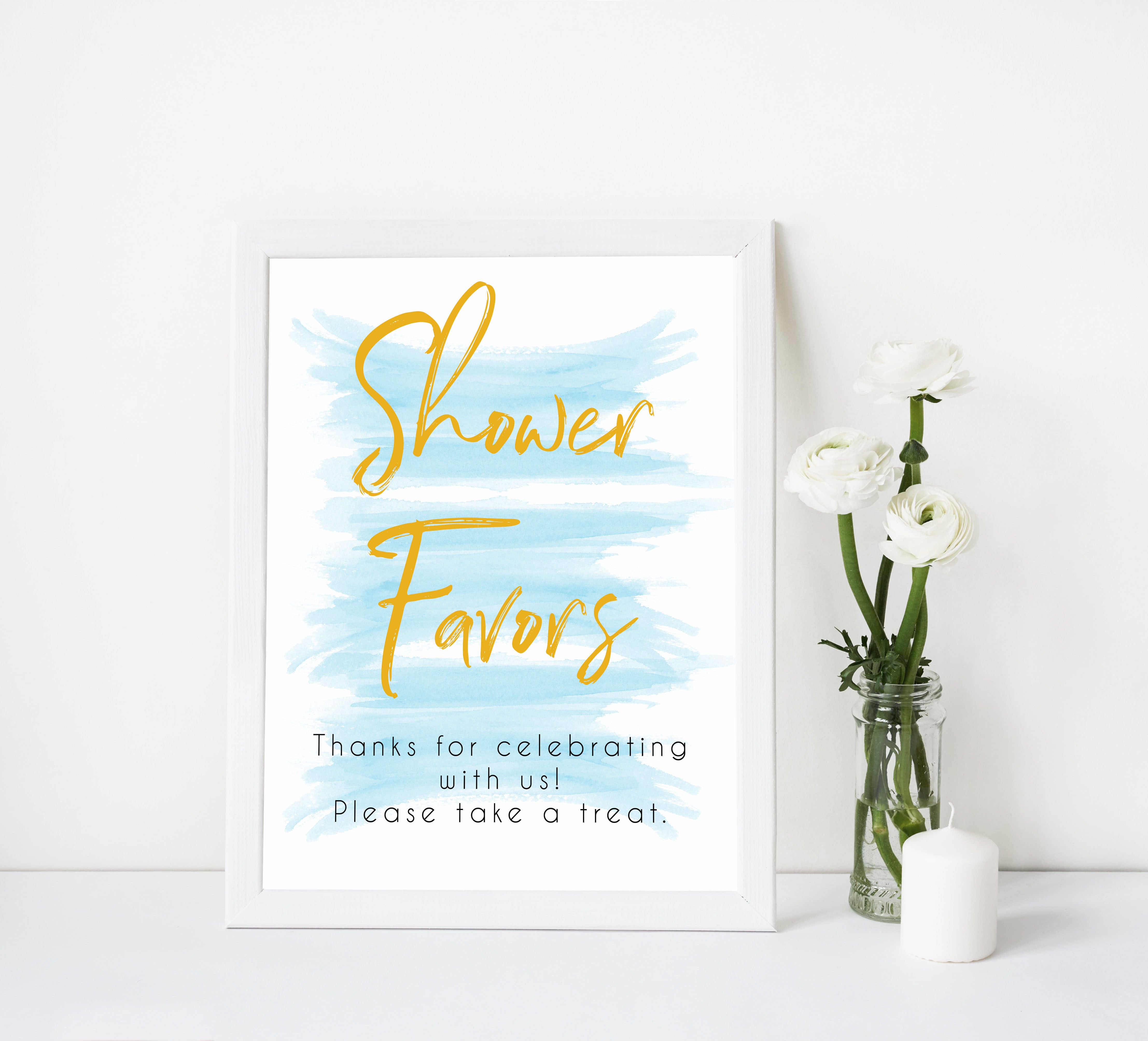 blue baby shower signs, printable baby shower signs, baby signs pack, fun baby games ideas