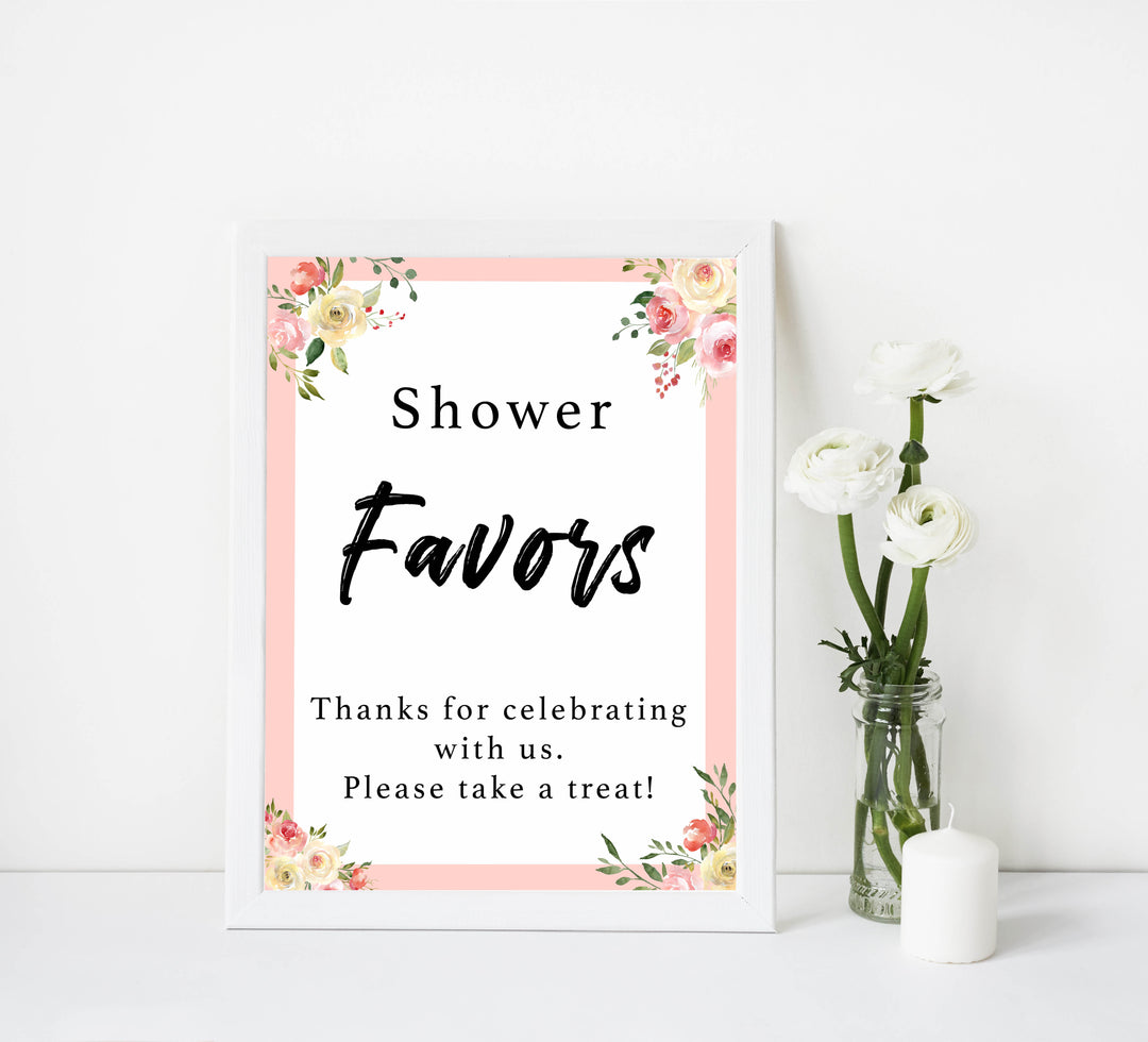 8 baby shower table signs, baby shower table decor, Spring floral baby decor, printable baby table signs, printable baby decor, floral table signs, fun baby signs, fun baby table signs