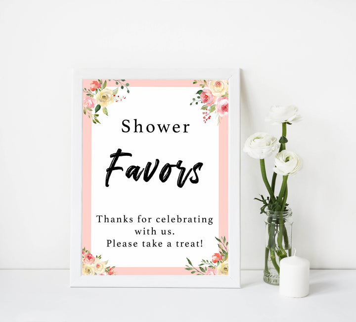 8 baby shower table signs, baby shower table decor, Spring floral baby decor, printable baby table signs, printable baby decor, floral table signs, fun baby signs, fun baby table signs