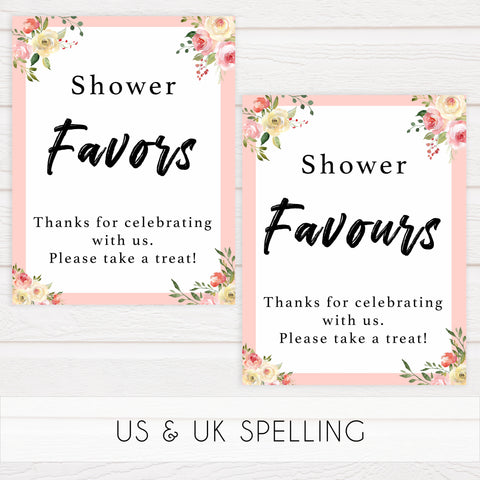 favors baby signs, favors baby table decor, Spring floral baby decor, printable baby table signs, printable baby decor, floral table signs, fun baby signs, fun baby table signs