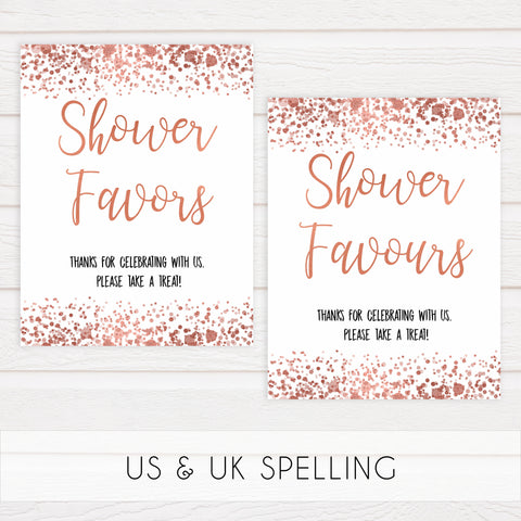 baby favors table sign, baby favors signs, Rose gold baby decor, printable baby table signs, printable baby decor, rose gold table signs, fun baby signs, rose gold fun baby table signs