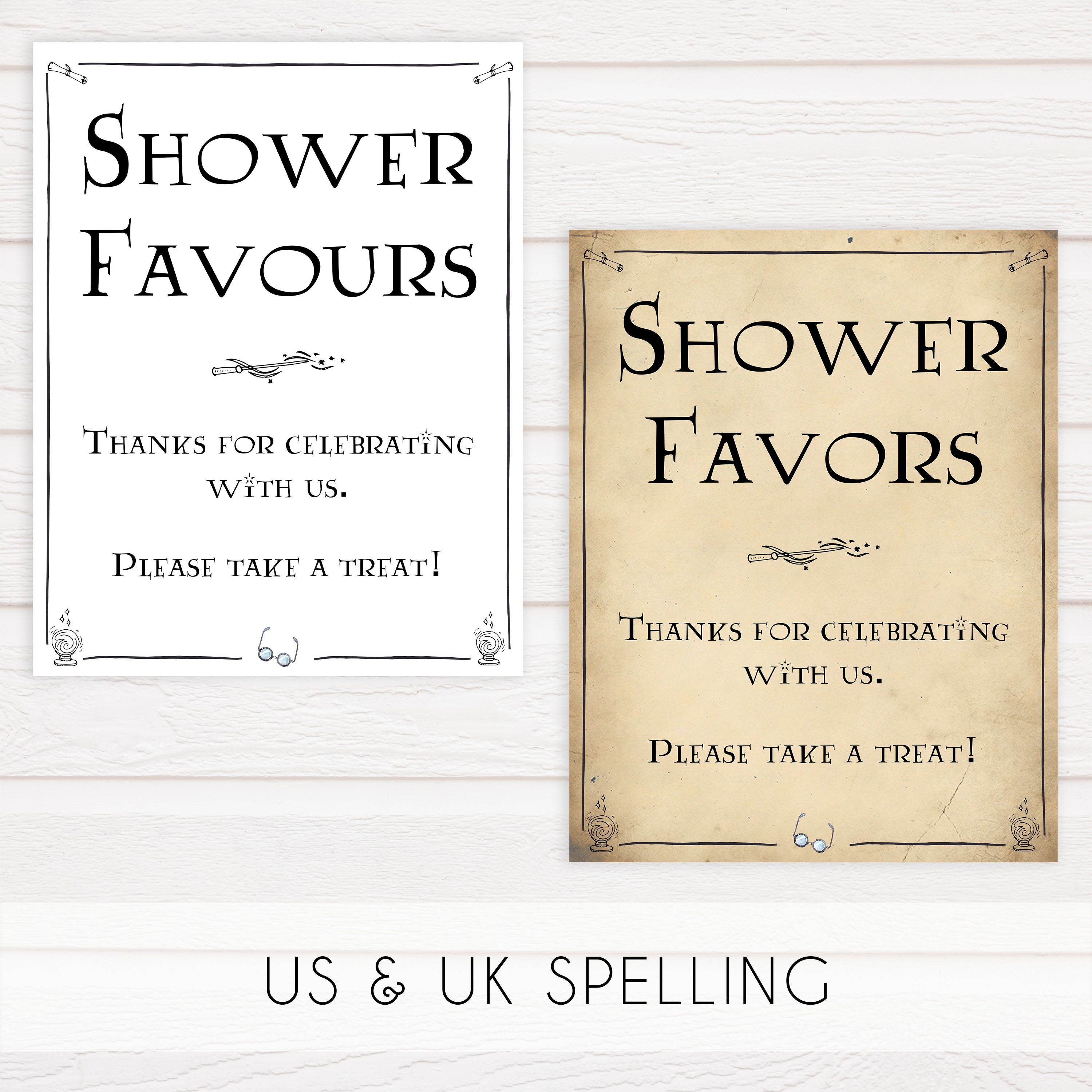 Favors Sign - Wizard Printable Baby Shower Signs – OhHappyPrintables