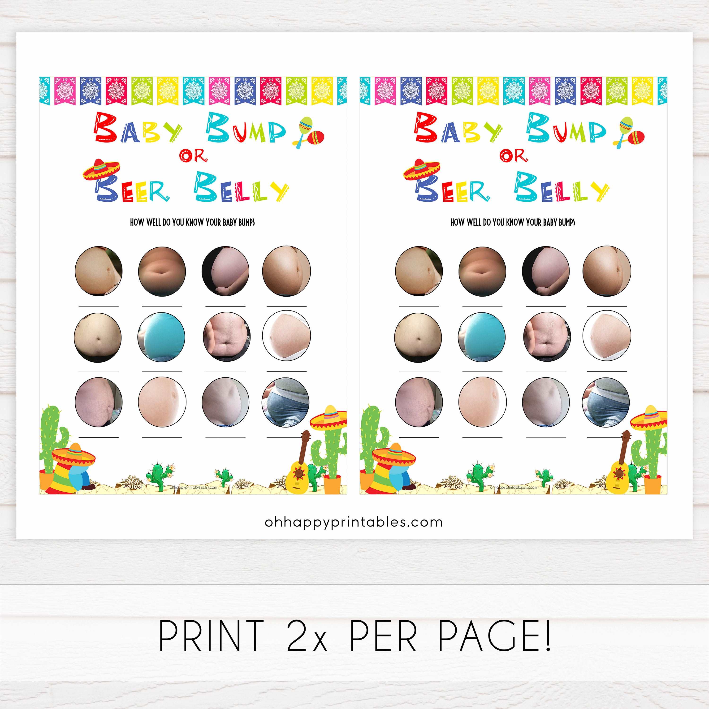 porn or labor, baby bump or beer belly game, Printable baby shower games, Mexican fiesta fun baby games, baby shower games, fun baby shower ideas, top baby shower ideas, fiesta shower baby shower, fiesta baby shower ideas