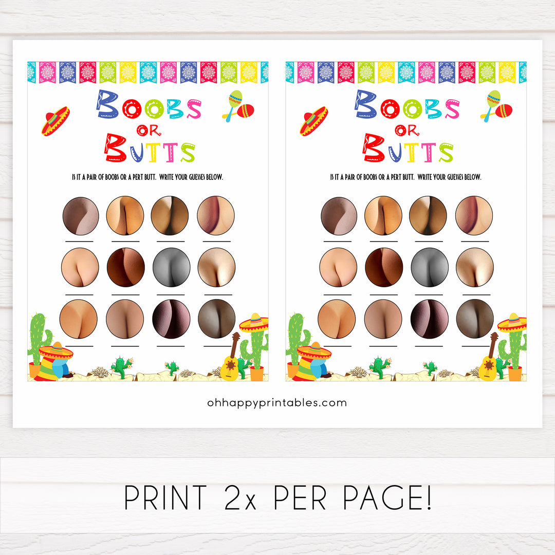 boobs or butts game, Printable baby shower games, Mexican fiesta fun baby games, baby shower games, fun baby shower ideas, top baby shower ideas, fiesta shower baby shower, fiesta baby shower ideas