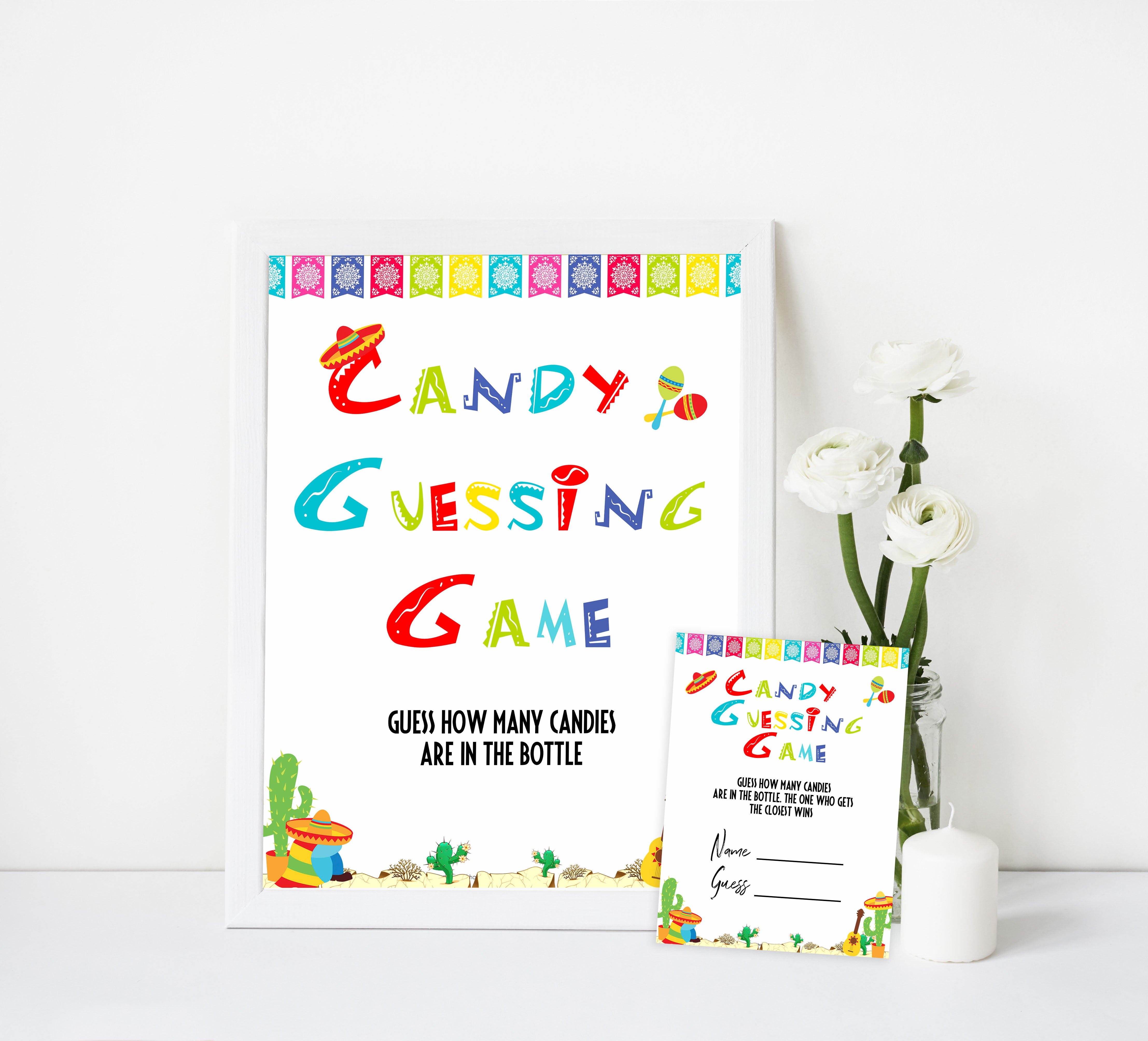 candy guessing game, Printable baby shower games, Mexican fiesta fun baby games, baby shower games, fun baby shower ideas, top baby shower ideas, fiesta shower baby shower, fiesta baby shower ideas