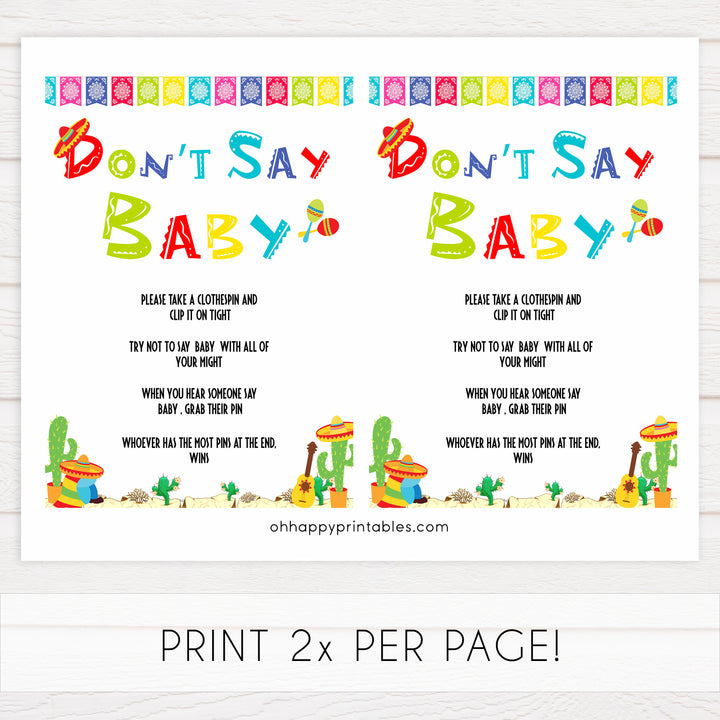 dont say baby game, Printable baby shower games, Mexican fiesta fun baby games, baby shower games, fun baby shower ideas, top baby shower ideas, fiesta shower baby shower, fiesta baby shower ideas