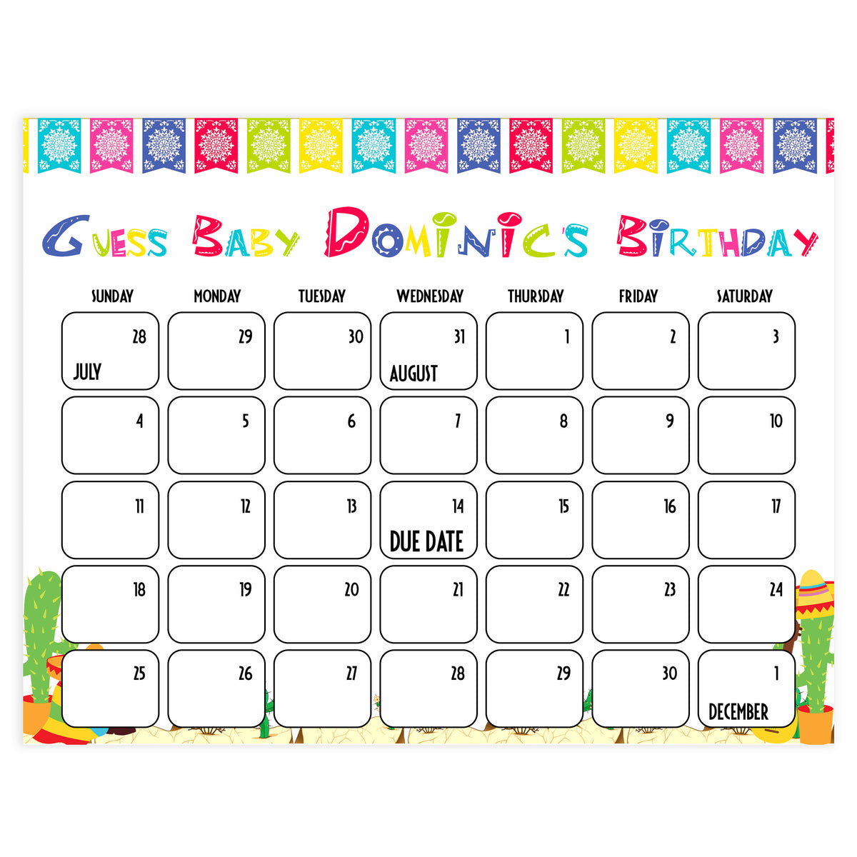 guess the baby birthday game, baby birthday predictions game, Printable baby shower games, Mexican fiesta fun baby games, baby shower games, fun baby shower ideas, top baby shower ideas, fiesta shower baby shower, fiesta baby shower ideas
