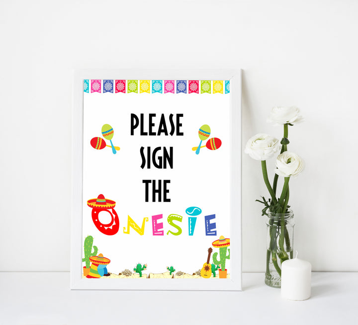 please sign the onesie game, Printable baby shower games, Mexican fiesta fun baby games, baby shower games, fun baby shower ideas, top baby shower ideas, fiesta shower baby shower, fiesta baby shower ideas