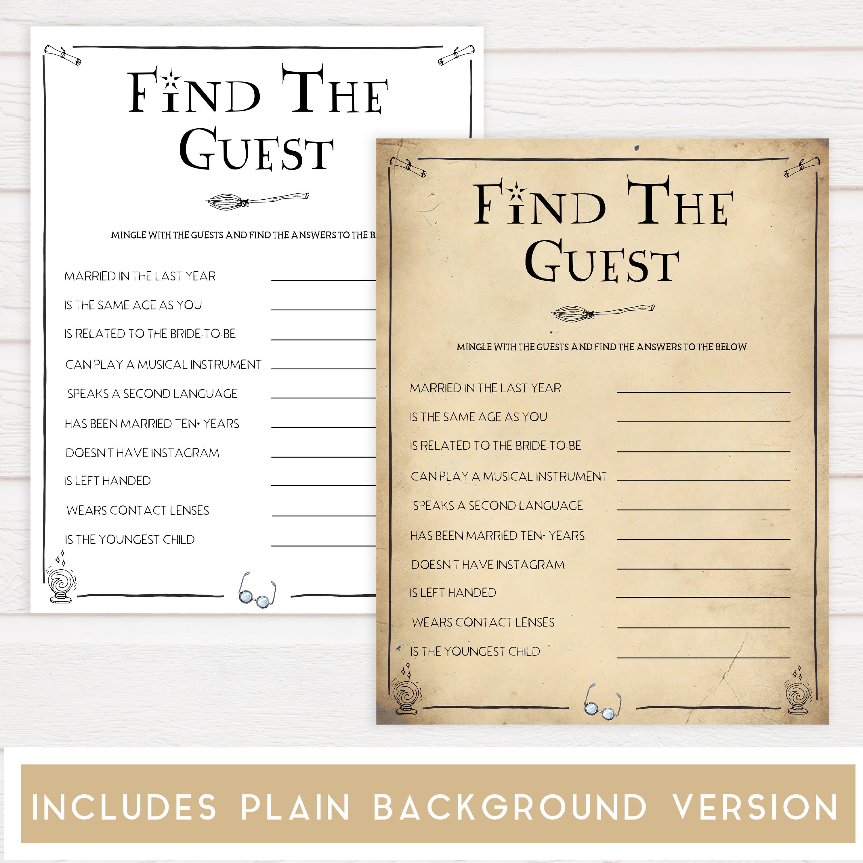 find the guest bridal game, bridal find the guest game,  Printable bridal shower games, Harry potter bridal shower, Harry Potter bridal shower games, fun bridal shower games, bridal shower game ideas, Harry Potter bridal shower