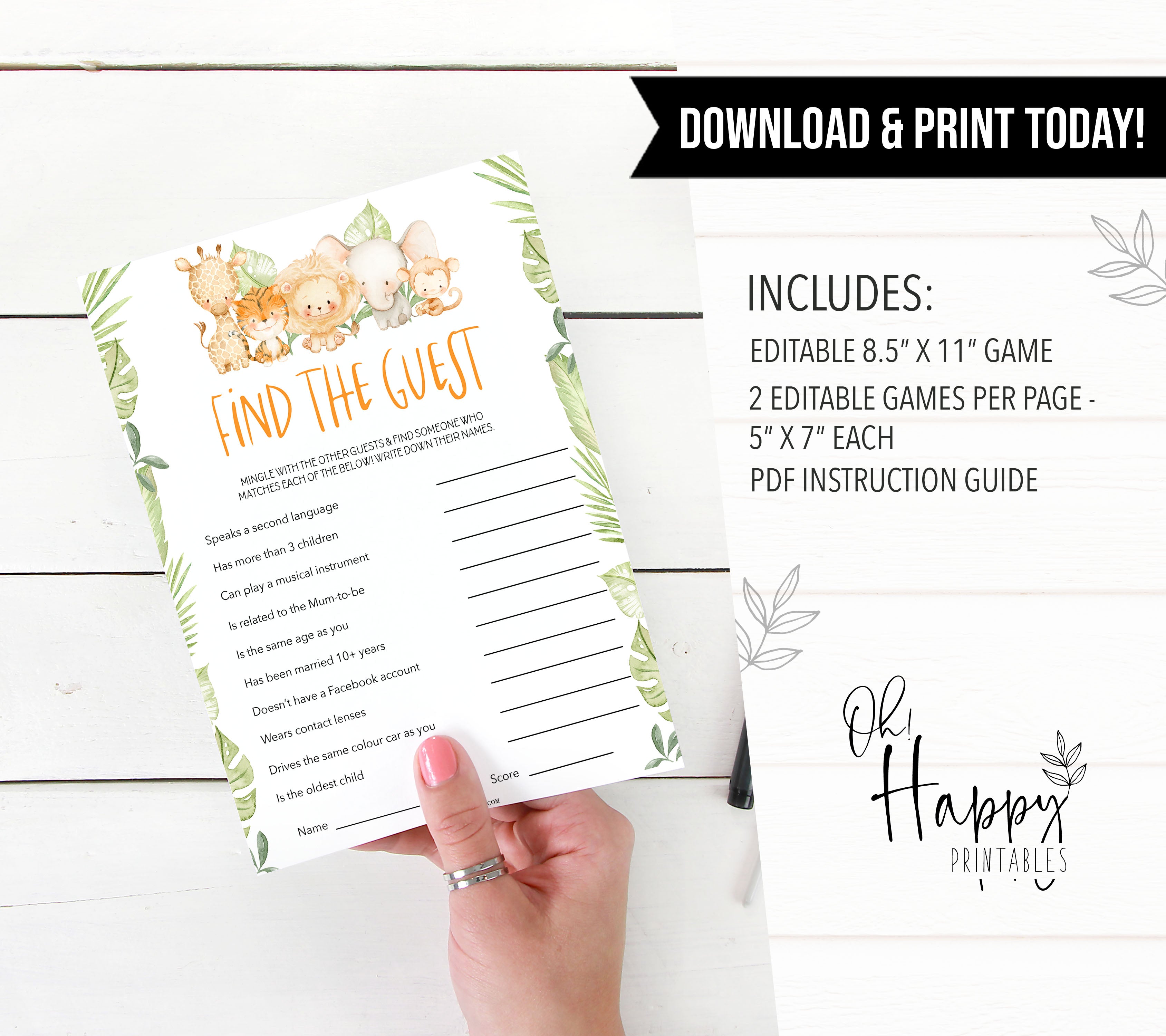 editable find the guest baby game, Printable baby shower games, safari animals baby games, baby shower games, fun baby shower ideas, top baby shower ideas, safari animals baby shower, baby shower games, fun baby shower ideas