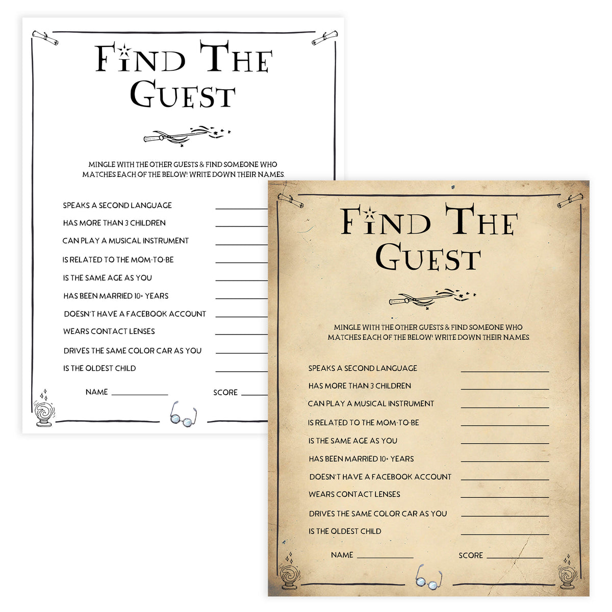 find the guest baby game, Wizard baby shower games, printable baby shower games, Harry Potter baby games, Harry Potter baby shower, fun baby shower games,  fun baby ideas