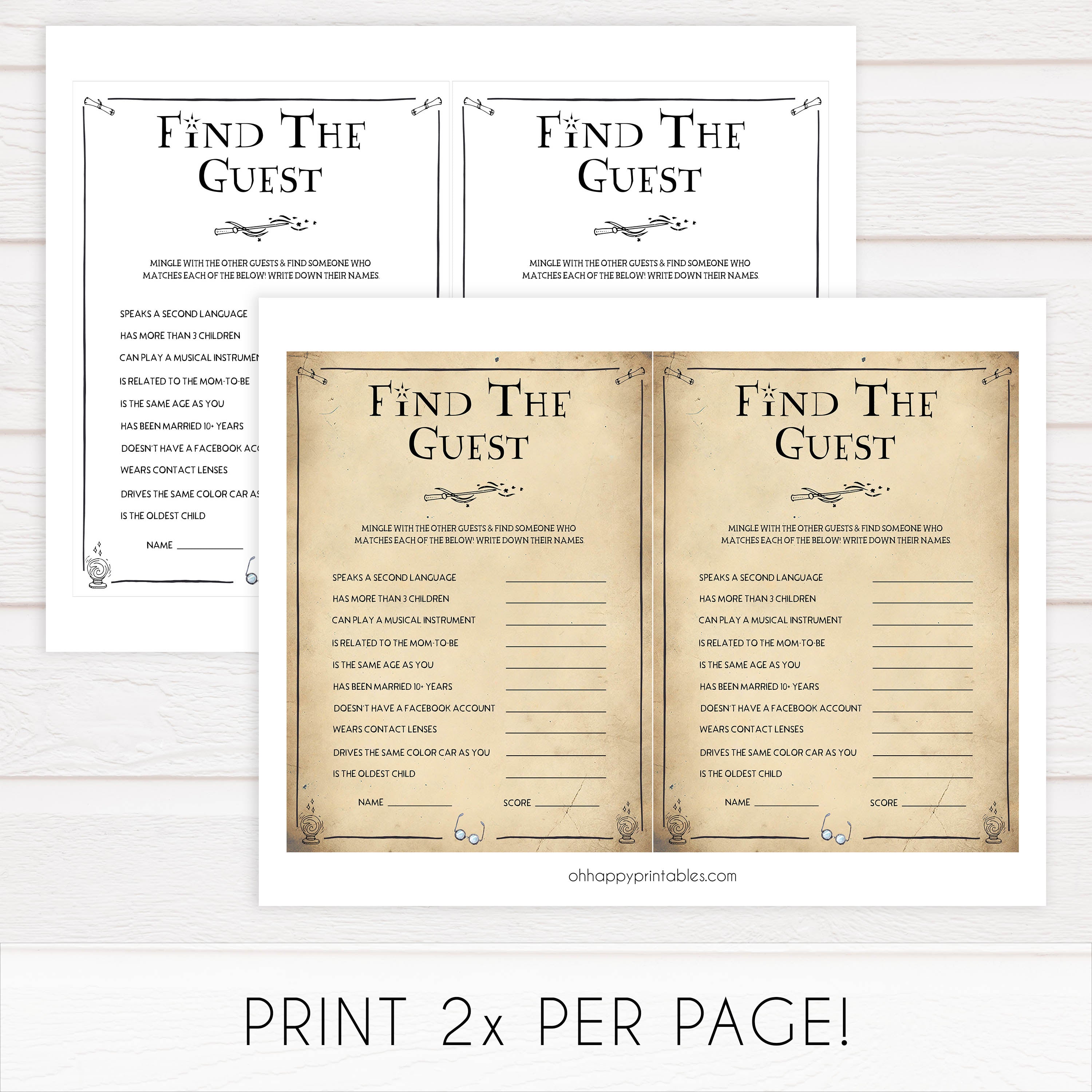 find the guest baby game, Wizard baby shower games, printable baby shower games, Harry Potter baby games, Harry Potter baby shower, fun baby shower games,  fun baby ideas