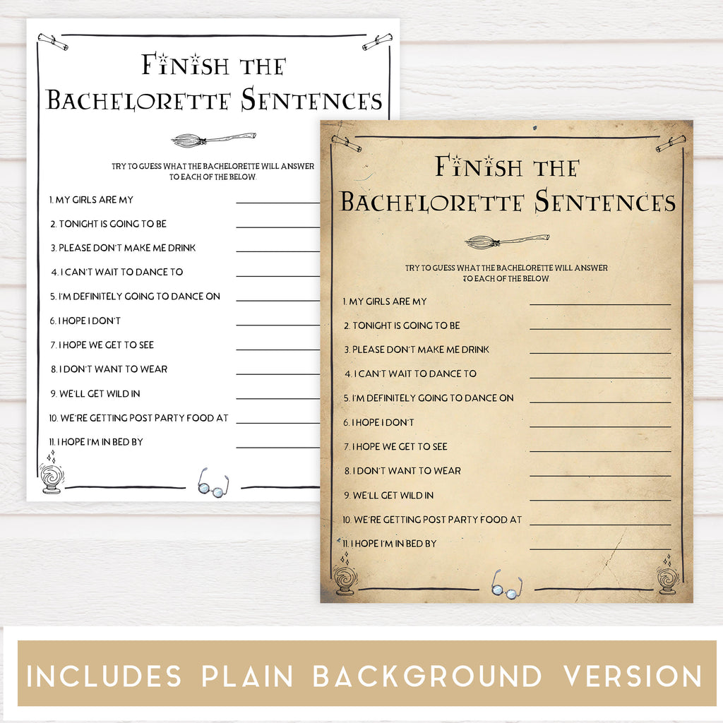 Finish The Bachelorettes Sentences | Shop Bachelorette Party Games ...