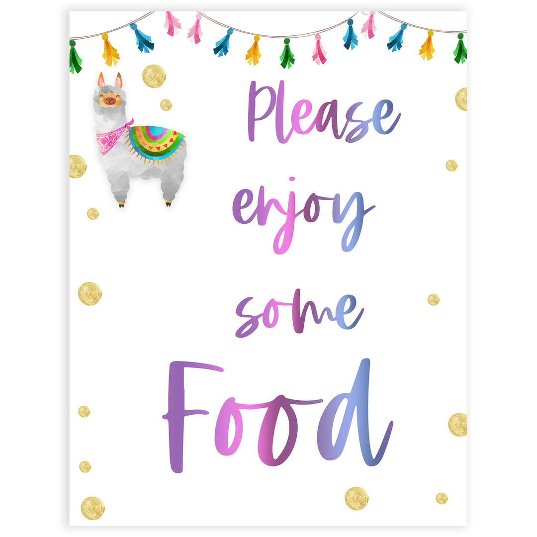 food baby signs, food table signs, Llama fiesta baby decor, printable baby table signs, printable baby decor, baby llama fiesta table signs, fun baby signs, baby llama fiesta fun baby table signs