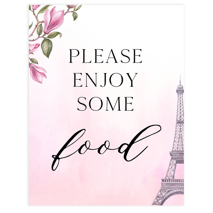 food baby shower tables signs,  Paris baby shower games, printable baby shower games, Parisian baby shower games, fun baby shower games