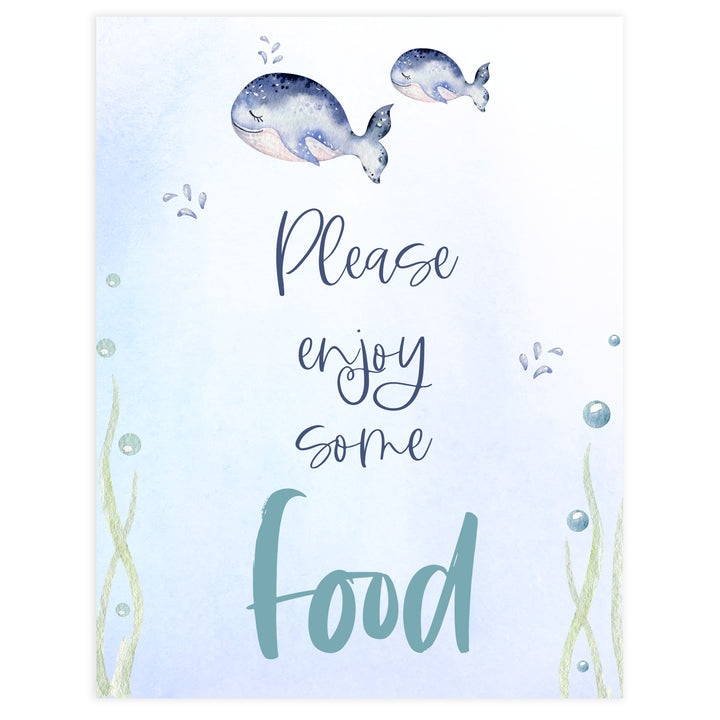 food baby shower table signs, Whale baby decor, printable baby table signs, printable baby decor, baby adventure table signs, fun baby signs, baby unicorn fun baby table signs
