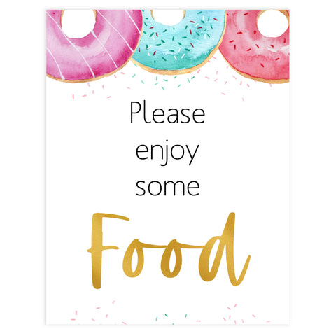 food baby shower table sign, Donut baby decor, printable baby table signs, printable baby decor, baby sprinkles table signs, fun baby signs, baby donut fun baby table signs