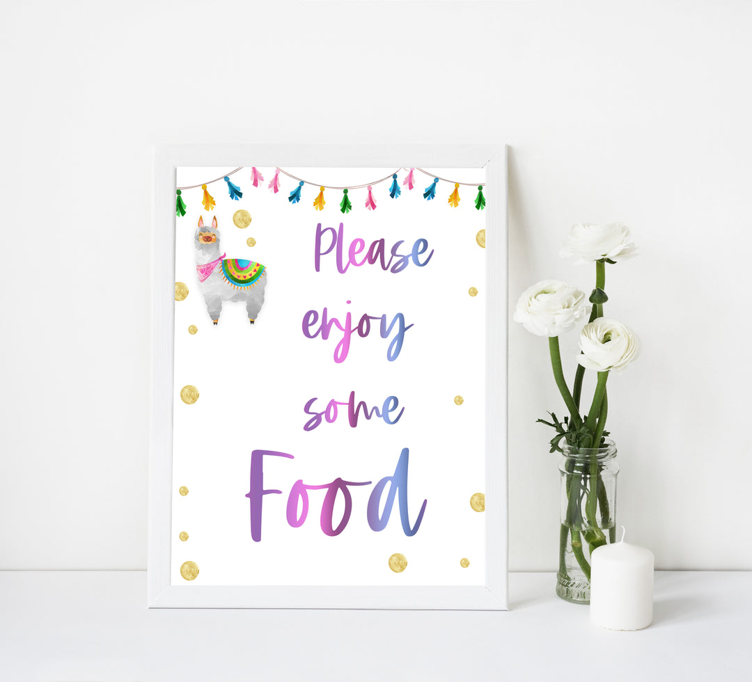 food baby signs, food table signs, Llama fiesta baby decor, printable baby table signs, printable baby decor, baby llama fiesta table signs, fun baby signs, baby llama fiesta fun baby table signs