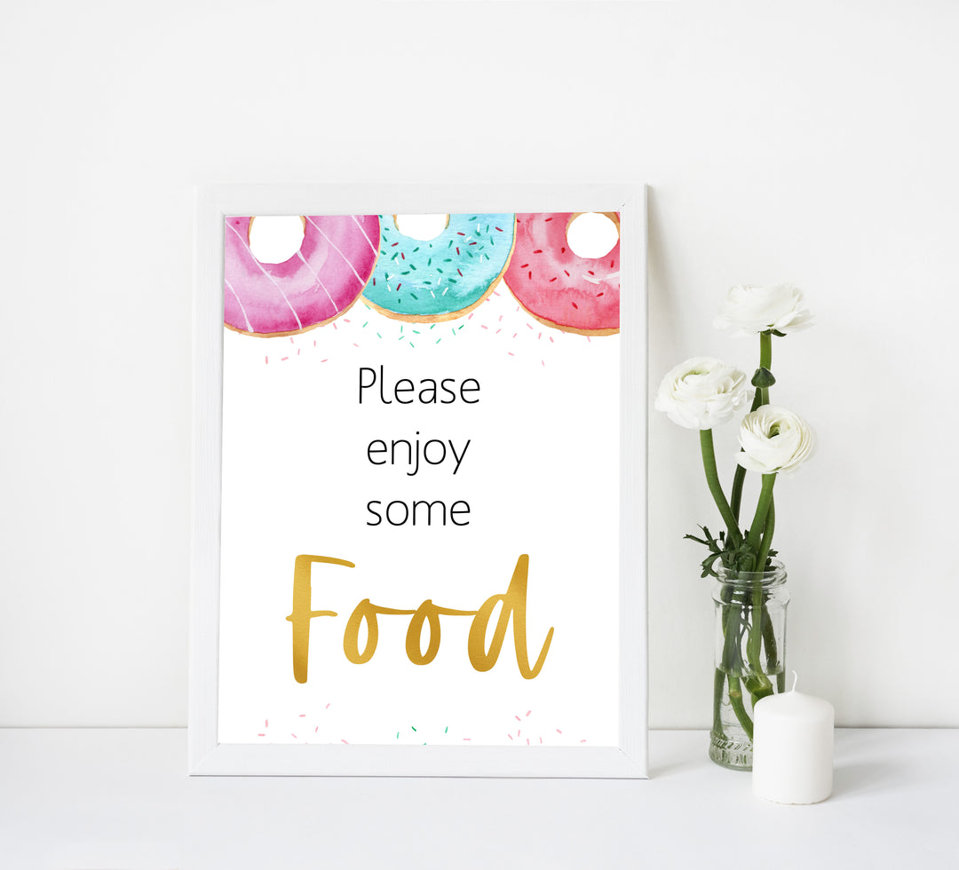 food baby shower table sign, Donut baby decor, printable baby table signs, printable baby decor, baby sprinkles table signs, fun baby signs, baby donut fun baby table signs
