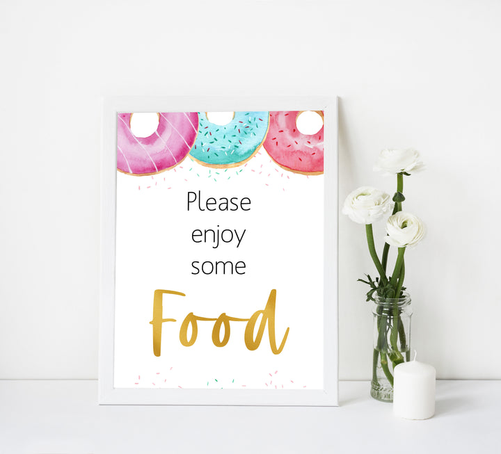 food baby shower table sign, Donut baby decor, printable baby table signs, printable baby decor, baby sprinkles table signs, fun baby signs, baby donut fun baby table signs