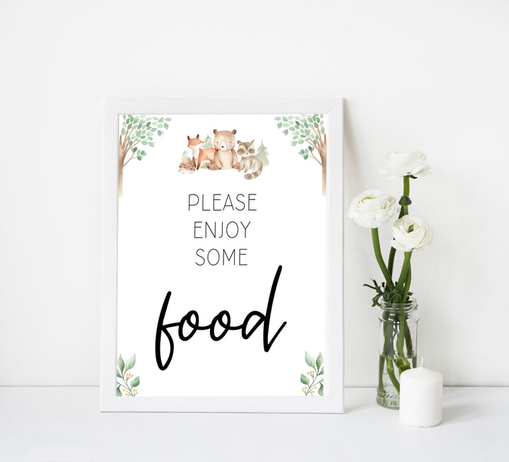 food baby shower table signs, Woodland animals baby decor, printable baby table signs, printable baby decor, baby woodland animals table signs, fun baby signs, baby woodland animals fun baby table signs
