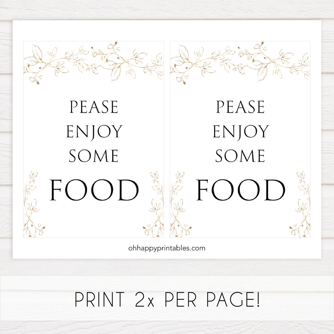 food table sign, Printable baby shower games, gold leaf baby games, baby shower games, fun baby shower ideas, top baby shower ideas, gold leaf baby shower, baby shower games, fun gold leaf baby shower ideas