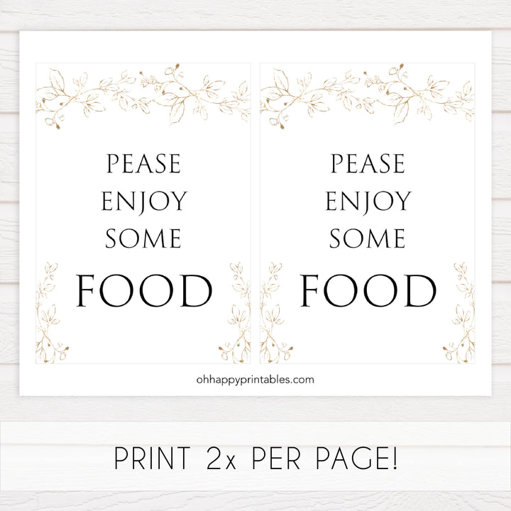 food table sign, Printable baby shower games, gold leaf baby games, baby shower games, fun baby shower ideas, top baby shower ideas, gold leaf baby shower, baby shower games, fun gold leaf baby shower ideas