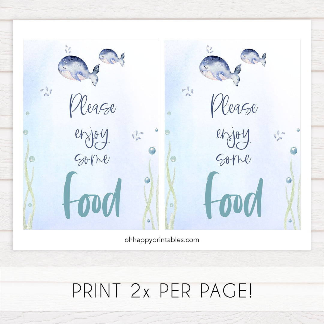 food baby shower table signs, Whale baby decor, printable baby table signs, printable baby decor, baby adventure table signs, fun baby signs, baby unicorn fun baby table signs
