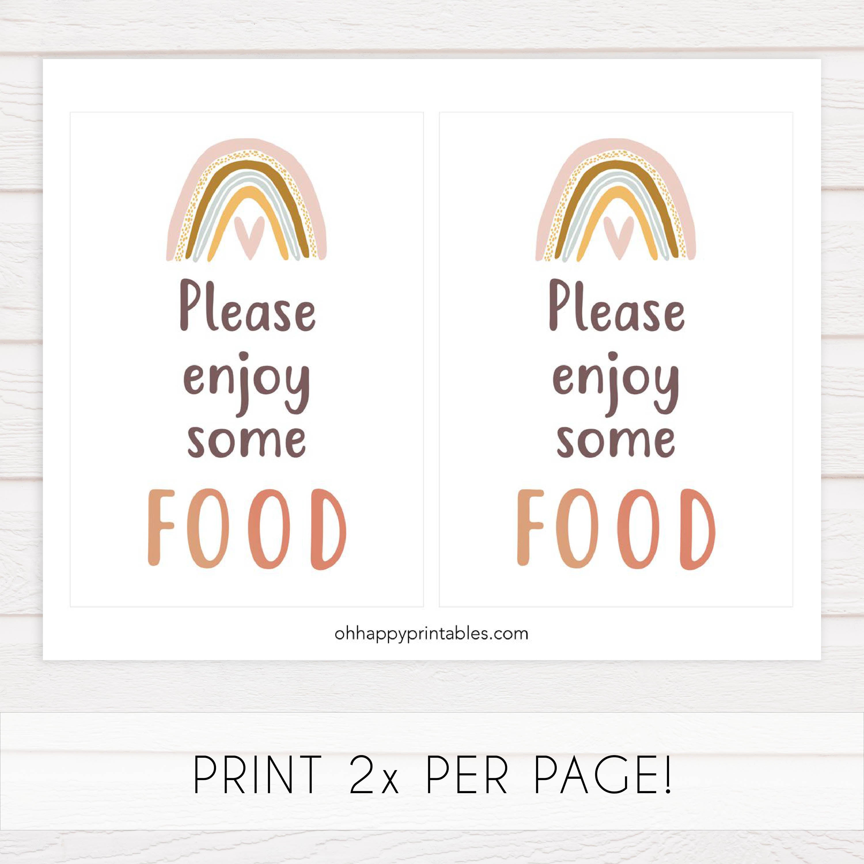 food baby shower table sign, Boho rainbow baby decor, printable baby table signs, printable baby decor, baby boho rainbow table signs, fun baby signs, baby boho rainbow fun baby table signs