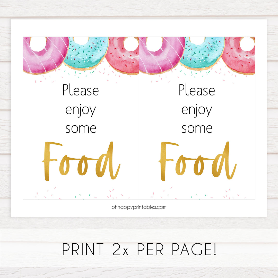food baby shower table sign, Donut baby decor, printable baby table signs, printable baby decor, baby sprinkles table signs, fun baby signs, baby donut fun baby table signs