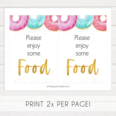 food baby shower table sign, Donut baby decor, printable baby table signs, printable baby decor, baby sprinkles table signs, fun baby signs, baby donut fun baby table signs