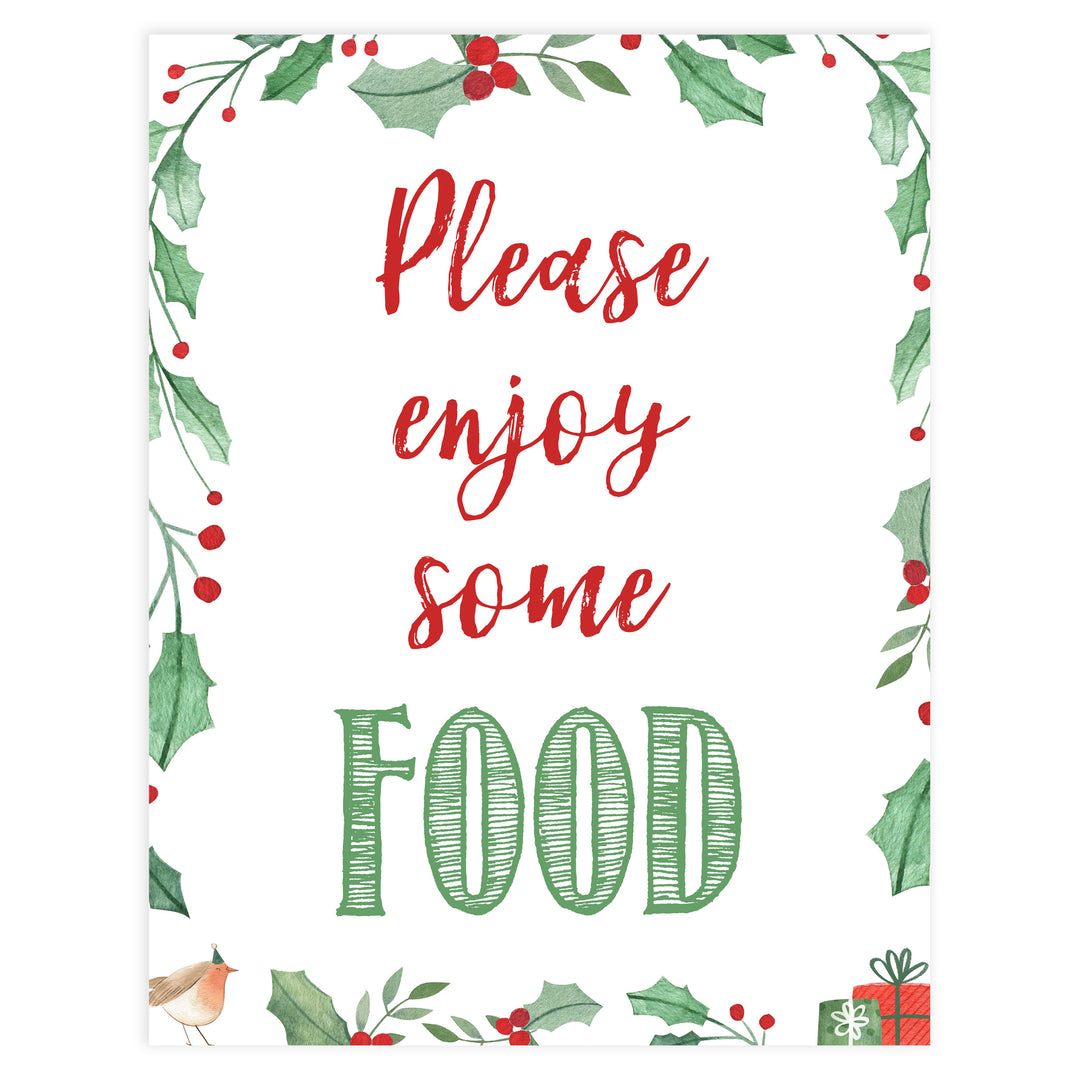 Christmas baby shower signs, food baby shower sign, baby shower decor, printable baby signs, baby decor, festive baby shower