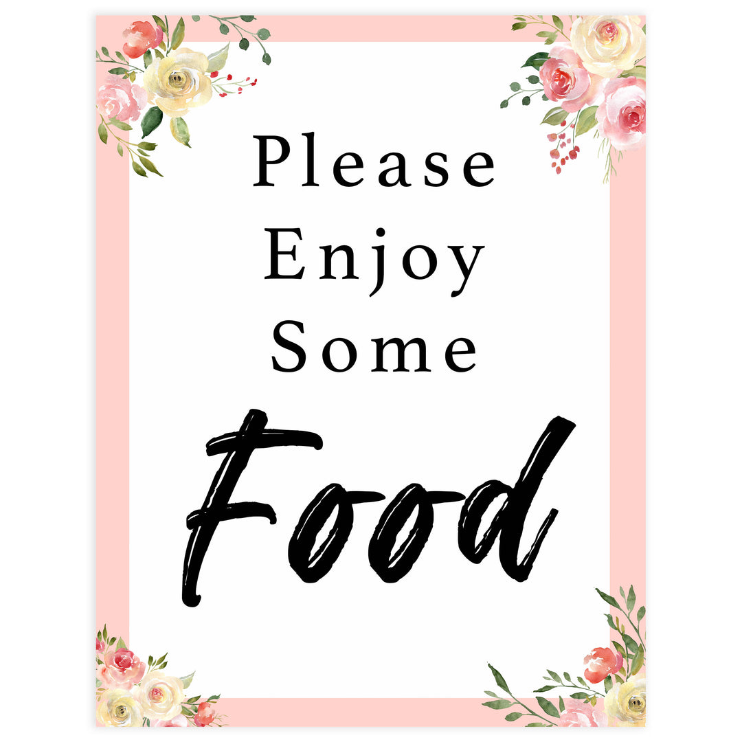 Food baby signs, food baby table decor, Spring floral baby decor, printable baby table signs, printable baby decor, floral table signs, fun baby signs, fun baby table signs