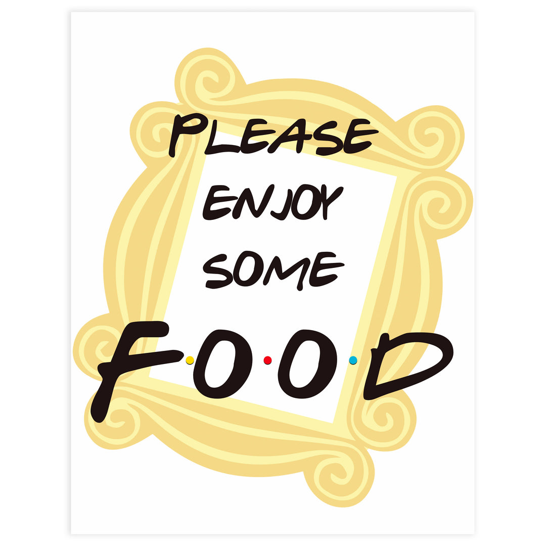 Friends Kitchen Sign Food Sign - Friends Printable Baby Shower Signs – OhHappyPrintables
