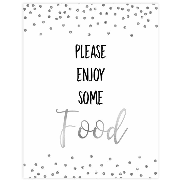 Food Sign - Silver Glitter