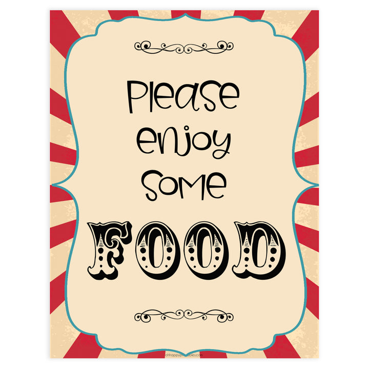 food baby signs, food table signs decor, Circus baby decor, printable baby table signs, printable baby decor, carnival table signs, fun baby signs, circus fun baby table signs