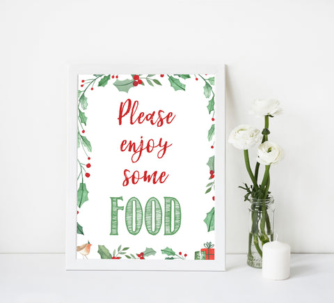 Christmas baby shower signs, food baby shower sign, baby shower decor, printable baby signs, baby decor, festive baby shower