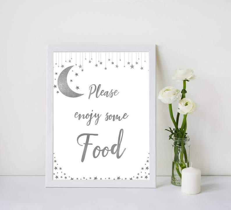Food Bay Signs, Little star baby signs, printable baby signs, printable baby decor, twinkle baby shower, star baby decor, fun baby shower ideas, top baby shower themes