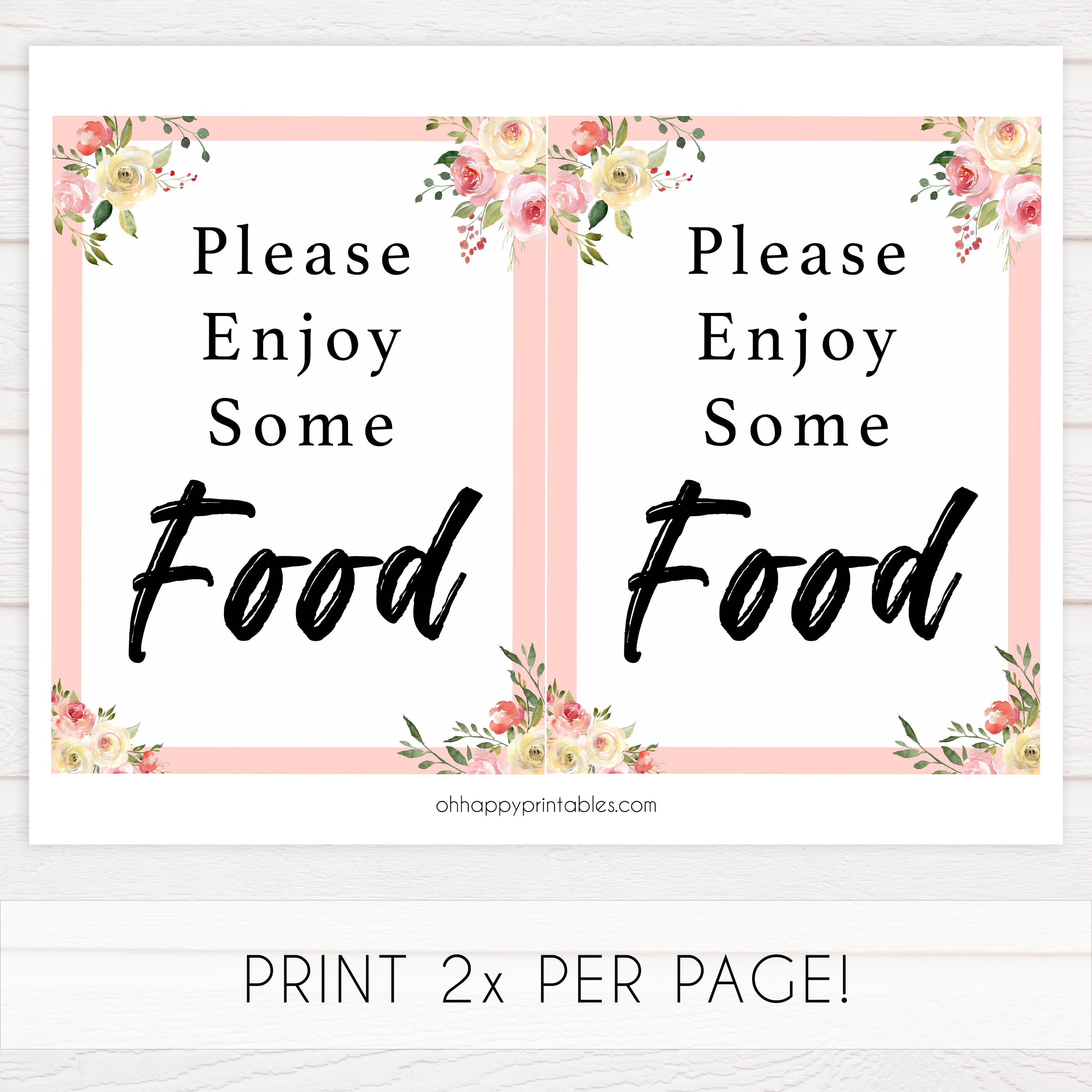 Food Sign - Spring Floral Printable Baby Shower Signs – OhHappyPrintables