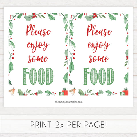 Christmas baby shower signs, food baby shower sign, baby shower decor, printable baby signs, baby decor, festive baby shower