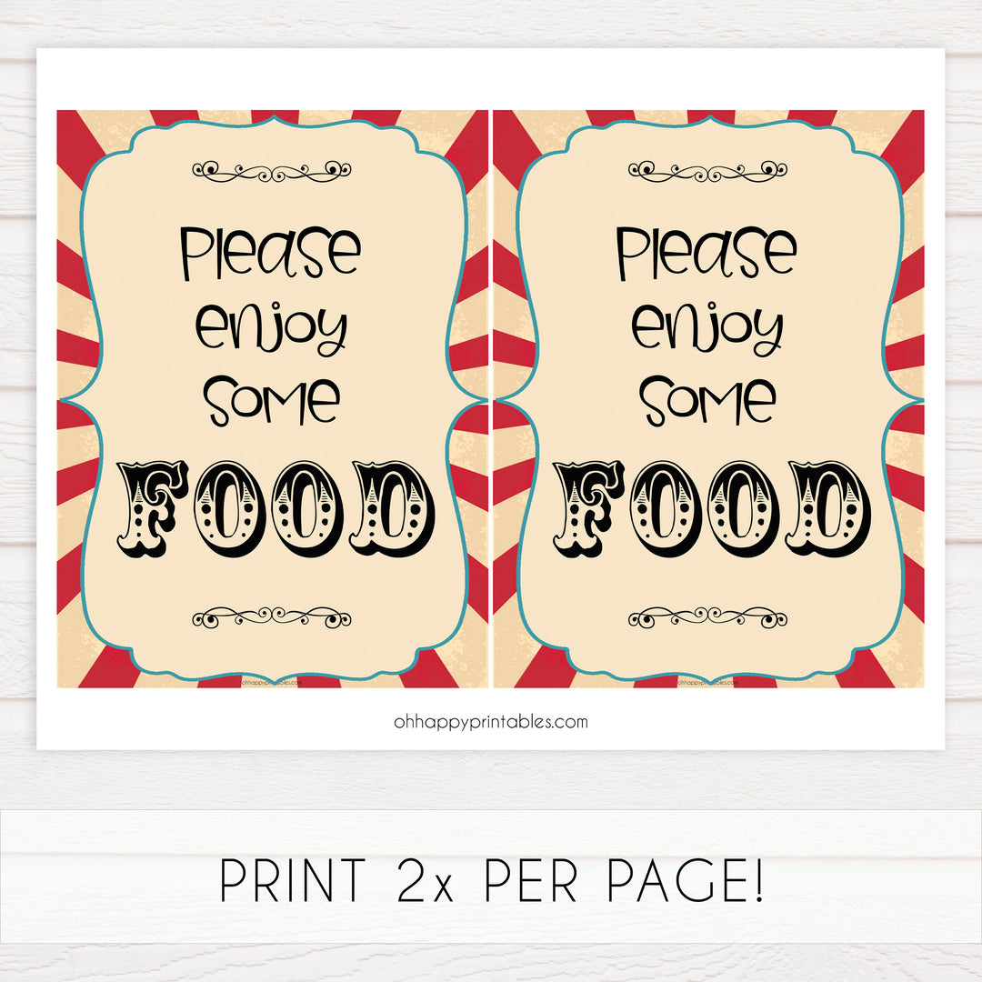 food baby signs, food table signs decor, Circus baby decor, printable baby table signs, printable baby decor, carnival table signs, fun baby signs, circus fun baby table signs