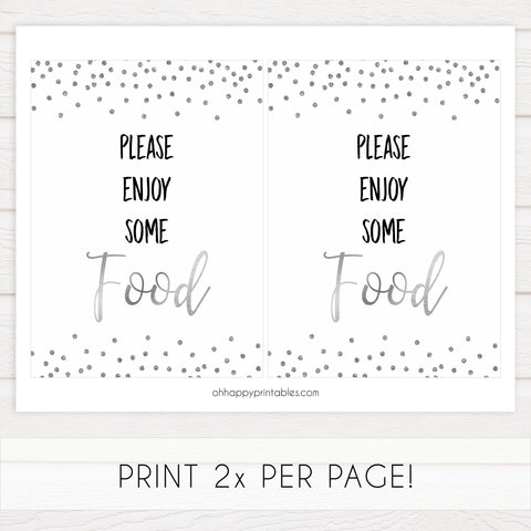 Food Sign - Silver Glitter