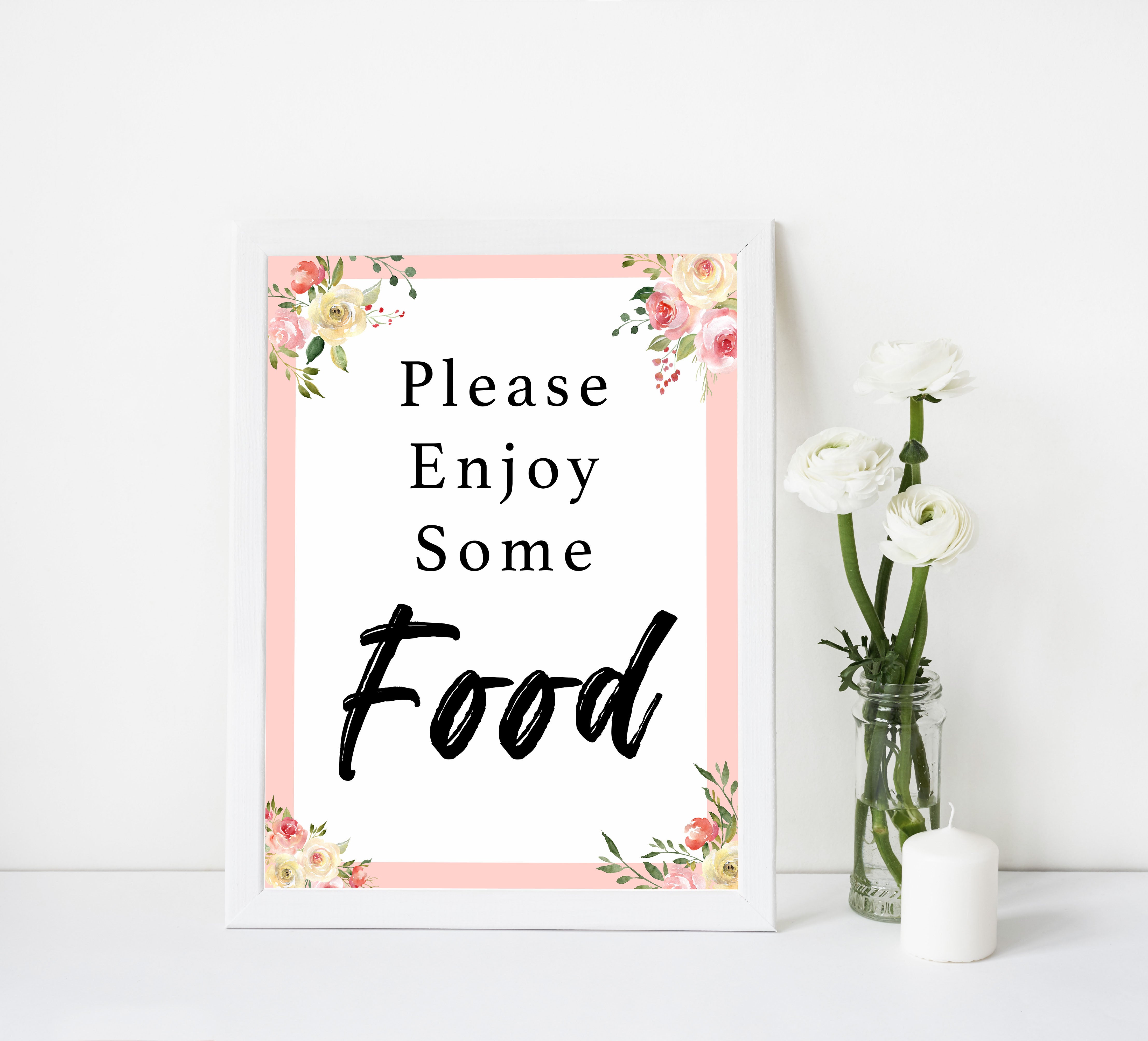 Food baby signs, food baby table decor, Spring floral baby decor, printable baby table signs, printable baby decor, floral table signs, fun baby signs, fun baby table signs