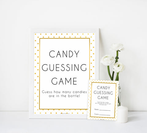 candy guessing game, Printable baby shower games, baby gold dots fun baby games, baby shower games, fun baby shower ideas, top baby shower ideas, gold glitter shower baby shower, friends baby shower ideas