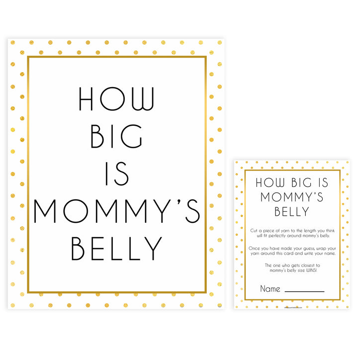 How big is mummys belly, how big is mommys belly, Printable baby shower games, baby gold dots fun baby games, baby shower games, fun baby shower ideas, top baby shower ideas, gold glitter shower baby shower, friends baby shower ideas