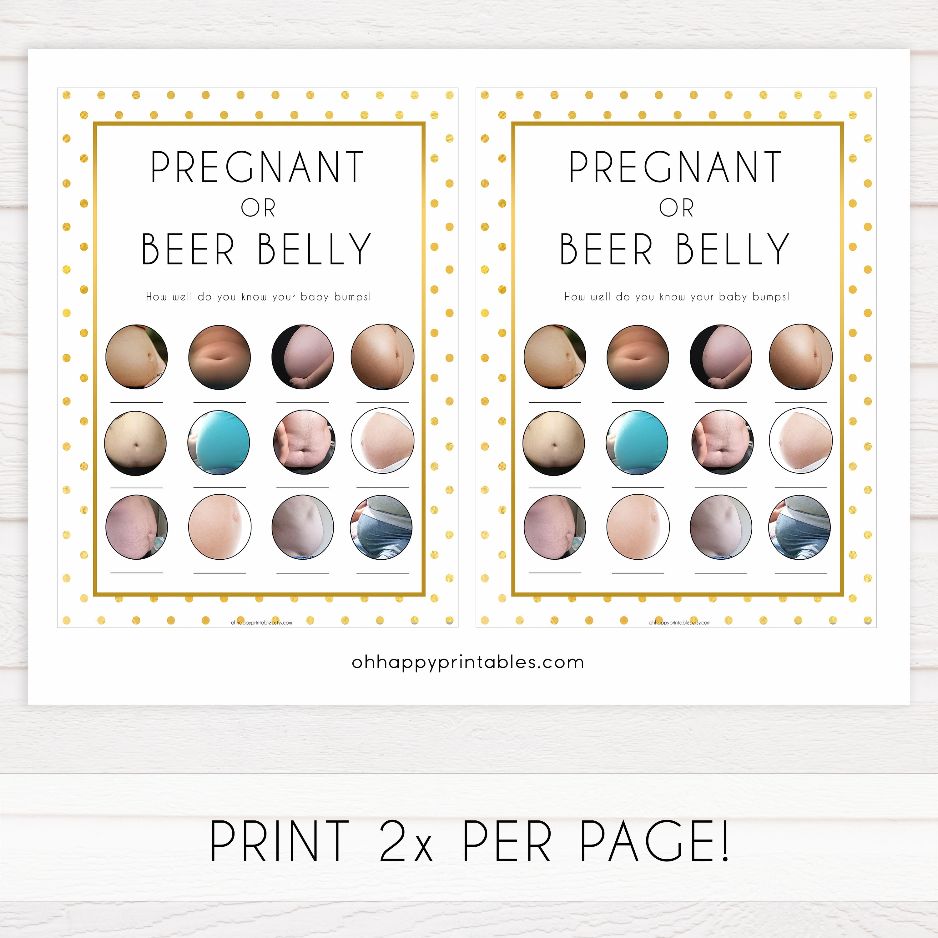pregnant or beer belly, baby bump game, Printable baby shower games, baby gold dots fun baby games, baby shower games, fun baby shower ideas, top baby shower ideas, gold glitter shower baby shower, friends baby shower ideas